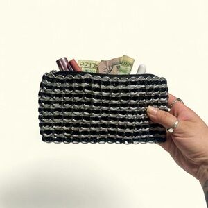 Y2K Escama Brasil Soda Tab Bag Silver Black Handmade Upcycled Wristlet Clutch
